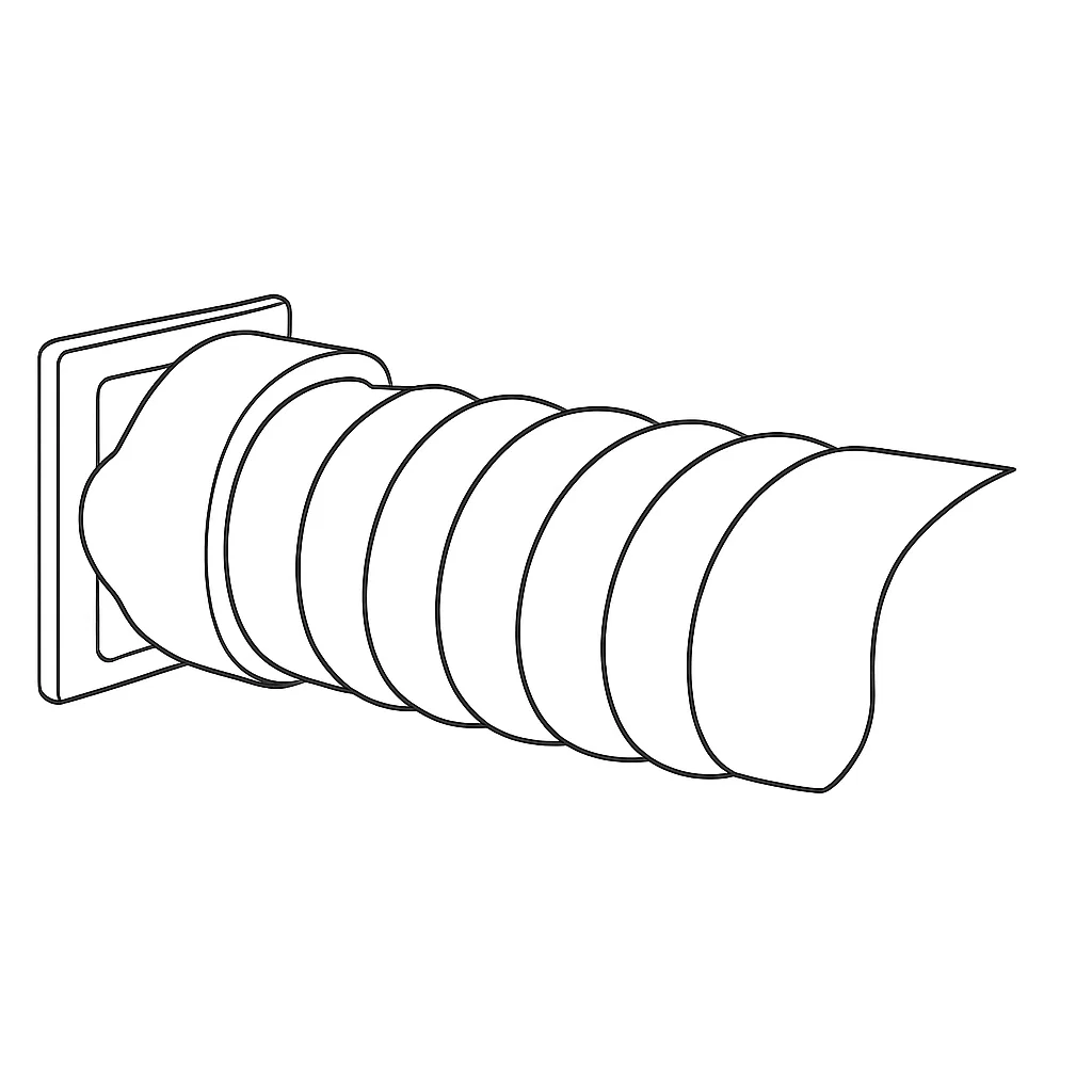 Flexible hose connected securely to air conditioner exhaust port
