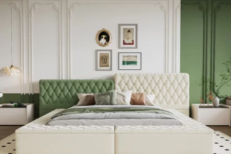 Creative ways to hide bulky bed frames for a sleek, minimalist bedroom design.