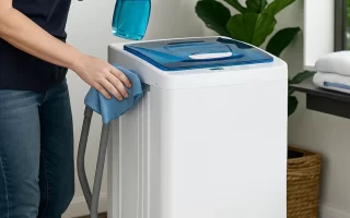 cleaning with dusting clothe a portable washing machine