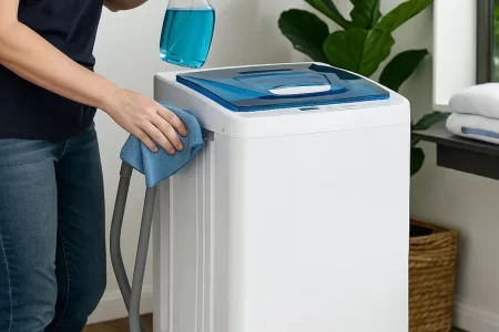 cleaning with dusting clothe a portable washing machine