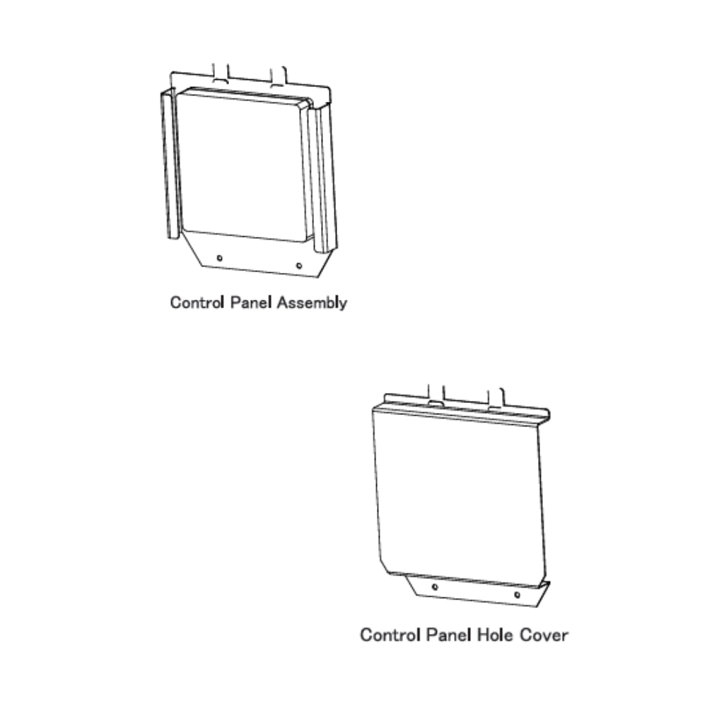 Control panel assembly and hole cover components shown