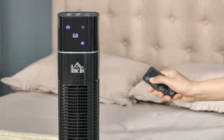 Tower fan assembly with remote and base cover parts