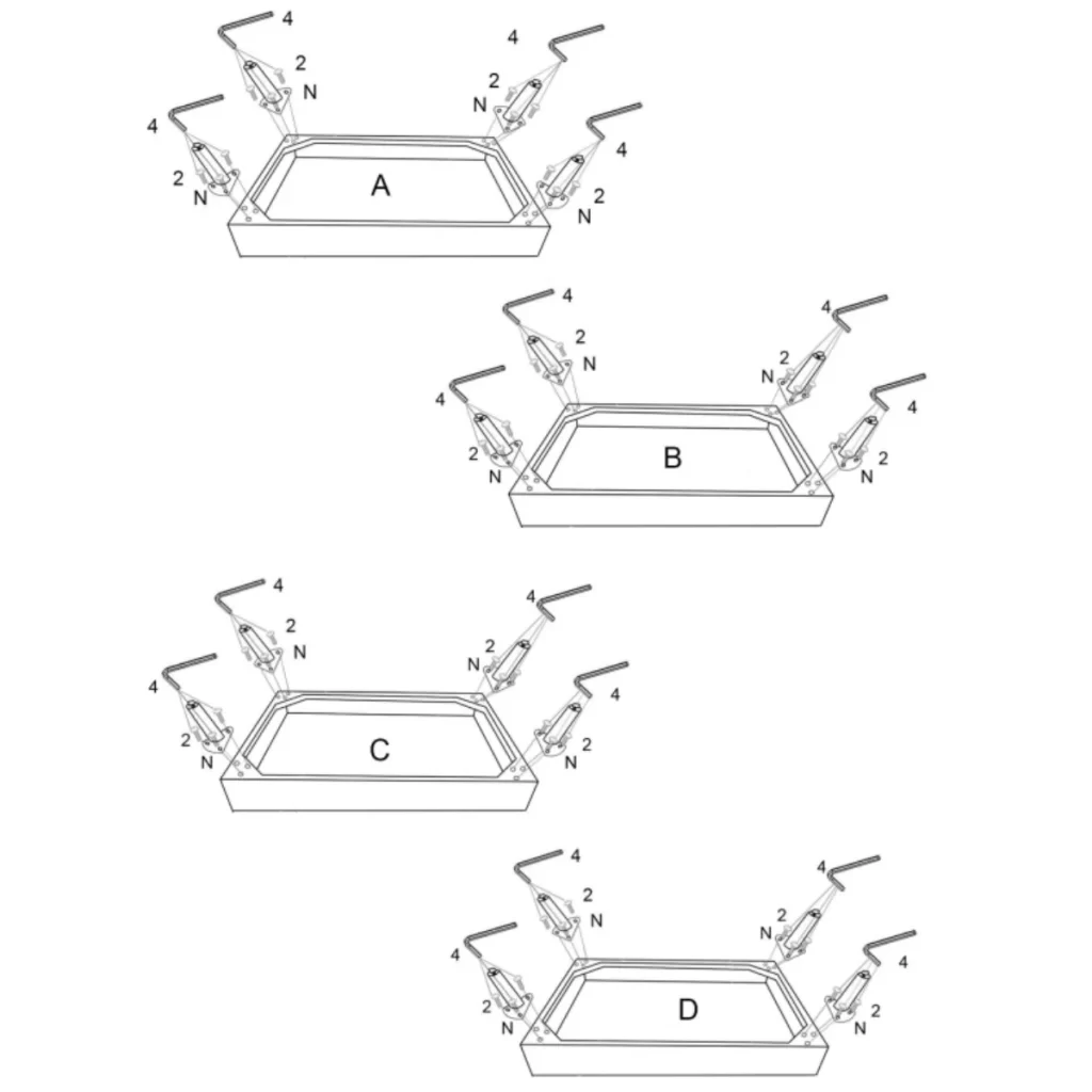 Attaching sofa legs to seat and ottoman frames using screws