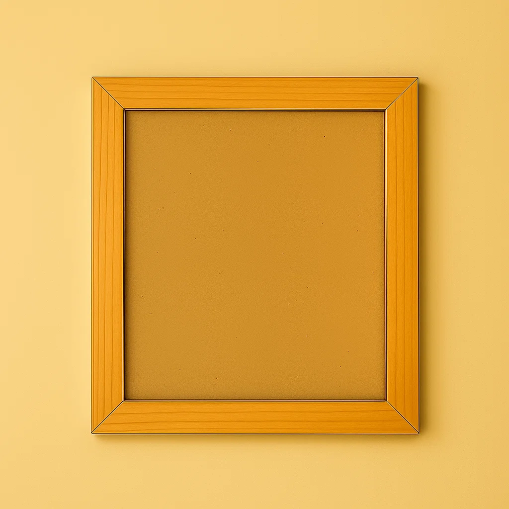 Woman mounting wooden frame on wall to adjust alignment
