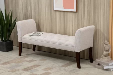 Minimalist hallway with white console table, framed art, and dark vase.