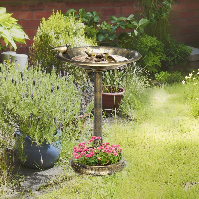 Unique bird stand with wheels, ladder, and bowls, ideal for versatile bird training.