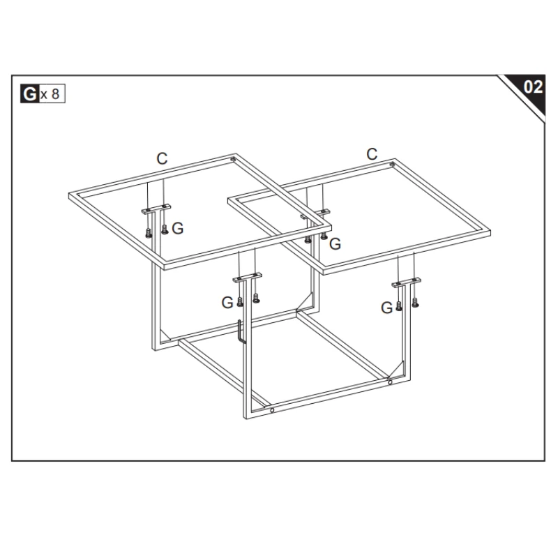 Empered Part Support HOMCOM Tempered Glass Coffee Table Assembly Manual (SKU:839-258GD) - Aosom