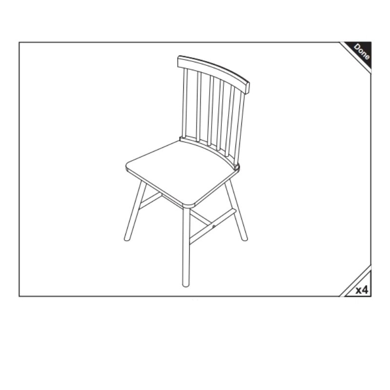 HOMCOM Wooden Dining Chair Assembly Manual (SKU:83A-328V01BK) - Aosom