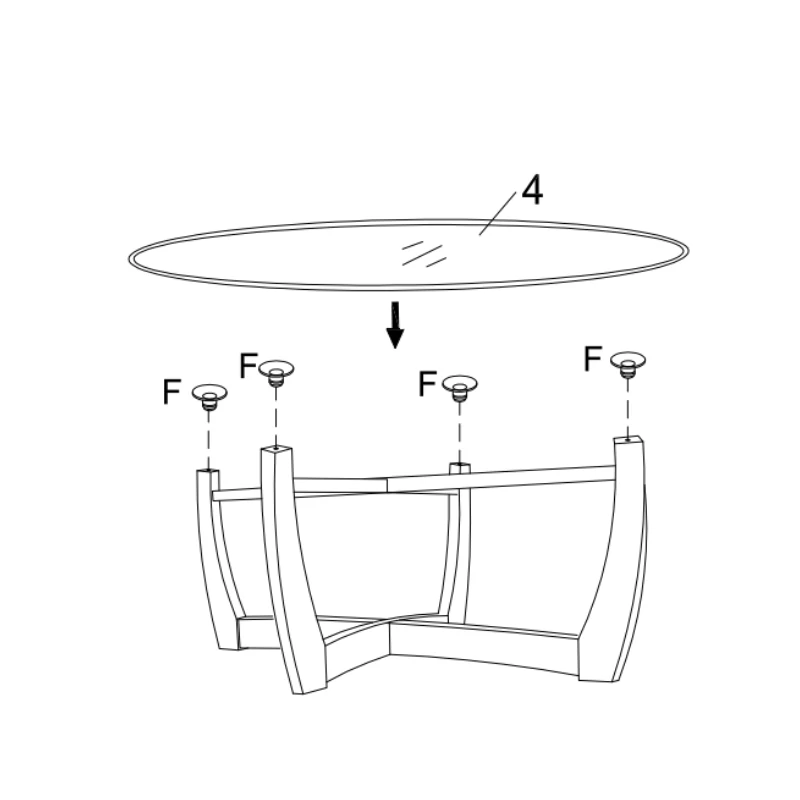 Oval Tempered Glass Coffee Table Assembly Manual (SKU:F-CYS-W487P317842 ...